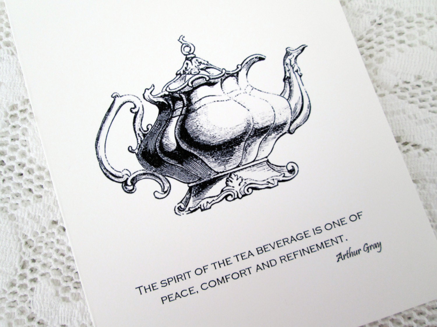 Teapot and Tea Quote Note Cards Tea and Comfort Quote Tea Etsy