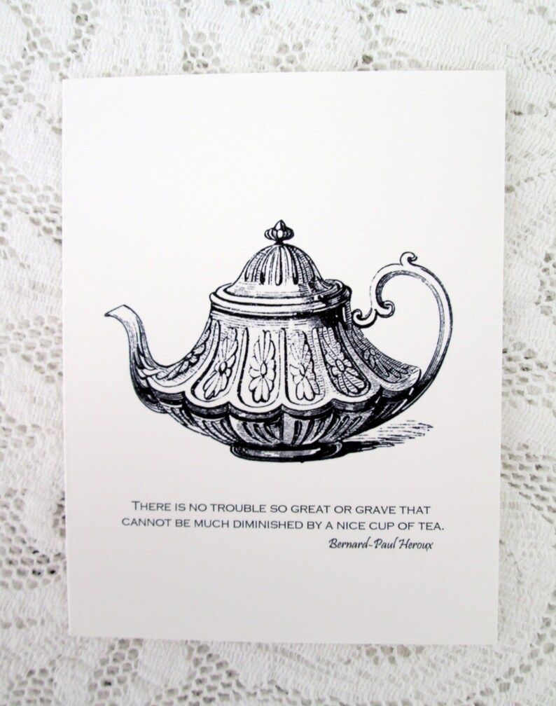 Teapot With Quote Blank Note Cards no Trouble so Great Etsy
