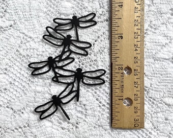 Black Cardstock Dragonfly Die Cuts: Scrapbooking Embellishments (12 Pieces)