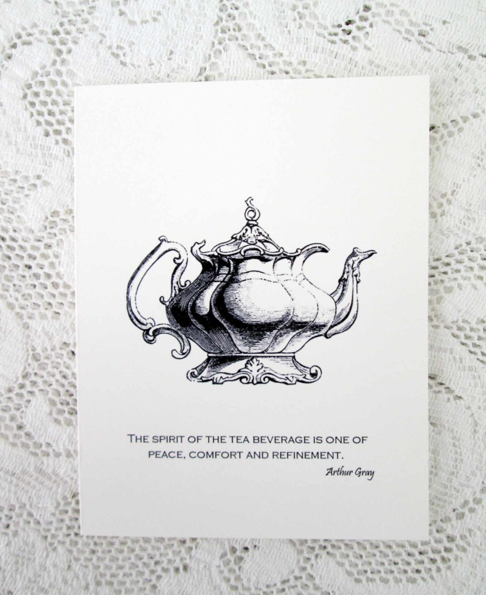 Teapot and Tea Quote Note Cards Tea and Comfort Quote Tea Etsy