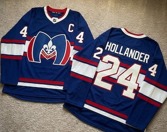 Rozanov Hollander Hockey Jersey, Blå Röd Vit V-ringad, Randig Casual Topp