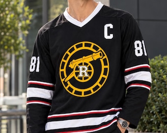 Heated Rivalry Inspired Hockey Jersey, Black V Neck Long Sleeve Unisex Top