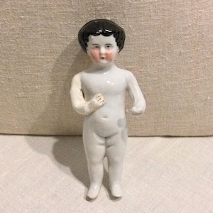 Original 1800’s Antique 5” Frozen Charlotte Doll ~ White Glaze Heavy Porcelain ~ AS-IS