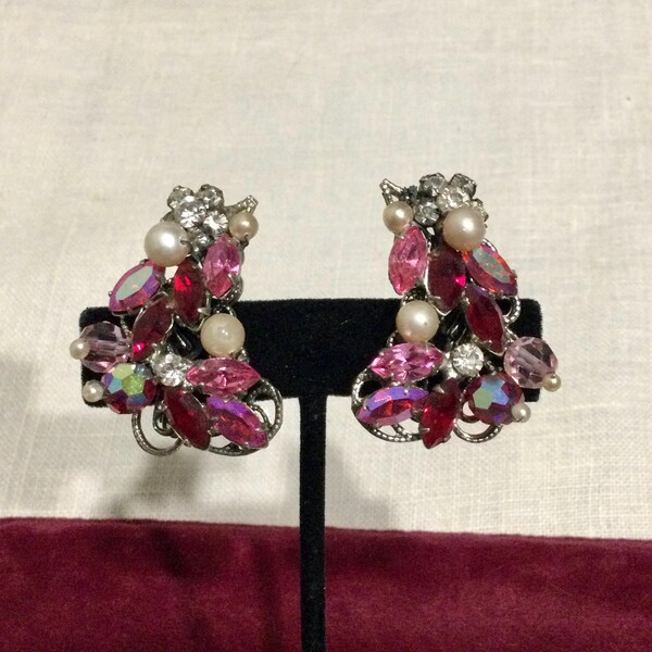 Vintage Earrings - Original by Robert Clip On Rhinestone