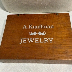 Antique Advertising Hinged Wooden Jewelry Box ~ Circa 1900