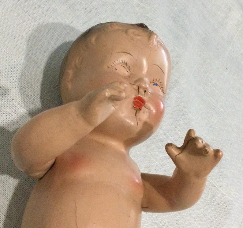 Antique Vintage 1930’s 10” Painted Composition Baby Doll ~ AS-IS - Etsy