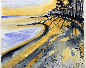 Sunset Beach Print Marquette,Mi