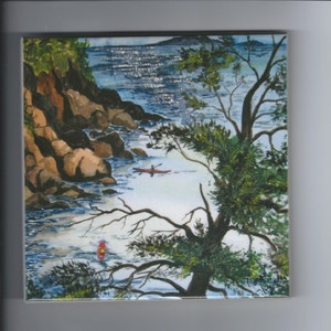 Kayaking Around Presque Isle ceramic tile Marquette,Mi image 1