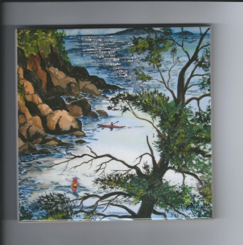 Kayaking Around Presque Isle ceramic tile Marquette,Mi image 1