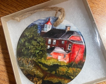 Marquette Lighthouse Christmas ornament Marquette,Mi