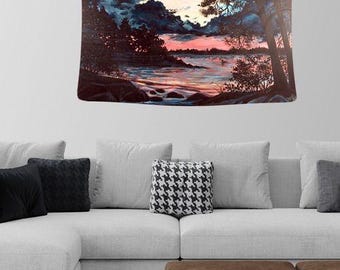 Sunset Loon Tapestry Marquette,Mi