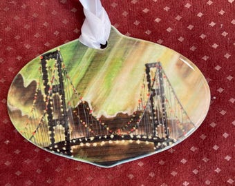 Mackinac Bridge Northern Lights ornament
