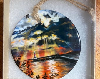 Presque Isle breakwall ornament Marquette Mi