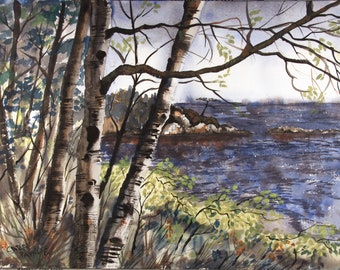 Thoney"s Point through Birches,Granot Loma,Big Bay,Mi