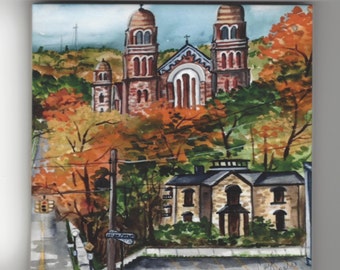 St. Peter Cathedral and the Harlow Clark House tile Marquette,Mi. by Carol Papaleo