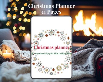 Christmas Planner 2025 Printable | Holiday Organizer Digital Planner PDF | 34 Pages Gift Tracker Budget Menu | Instant Download