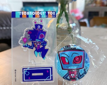 Set de mini figuras acrílicas de Hazbin Hotel Vox - Electrizante