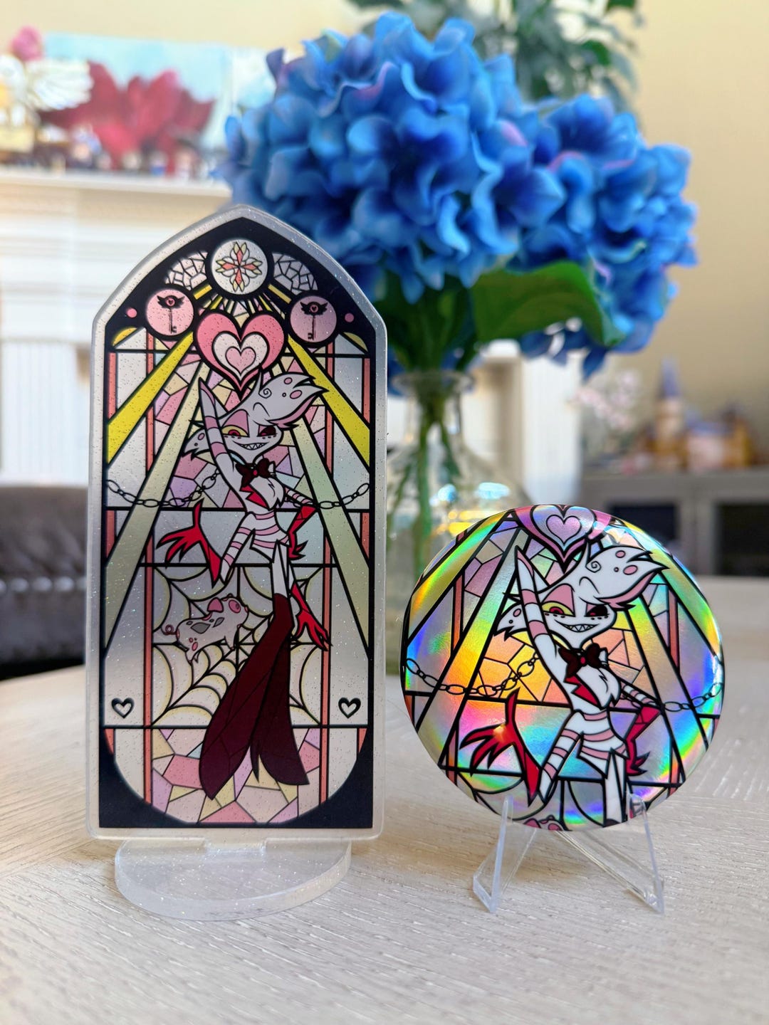 Hazbin Hotel Angel Dust Acrylic Standee Set - Rose Window - Etsy