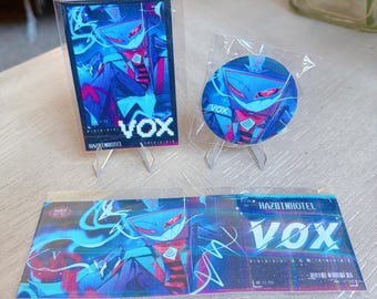 Hazbin Hotel Vox badge/ button and bookmarks set