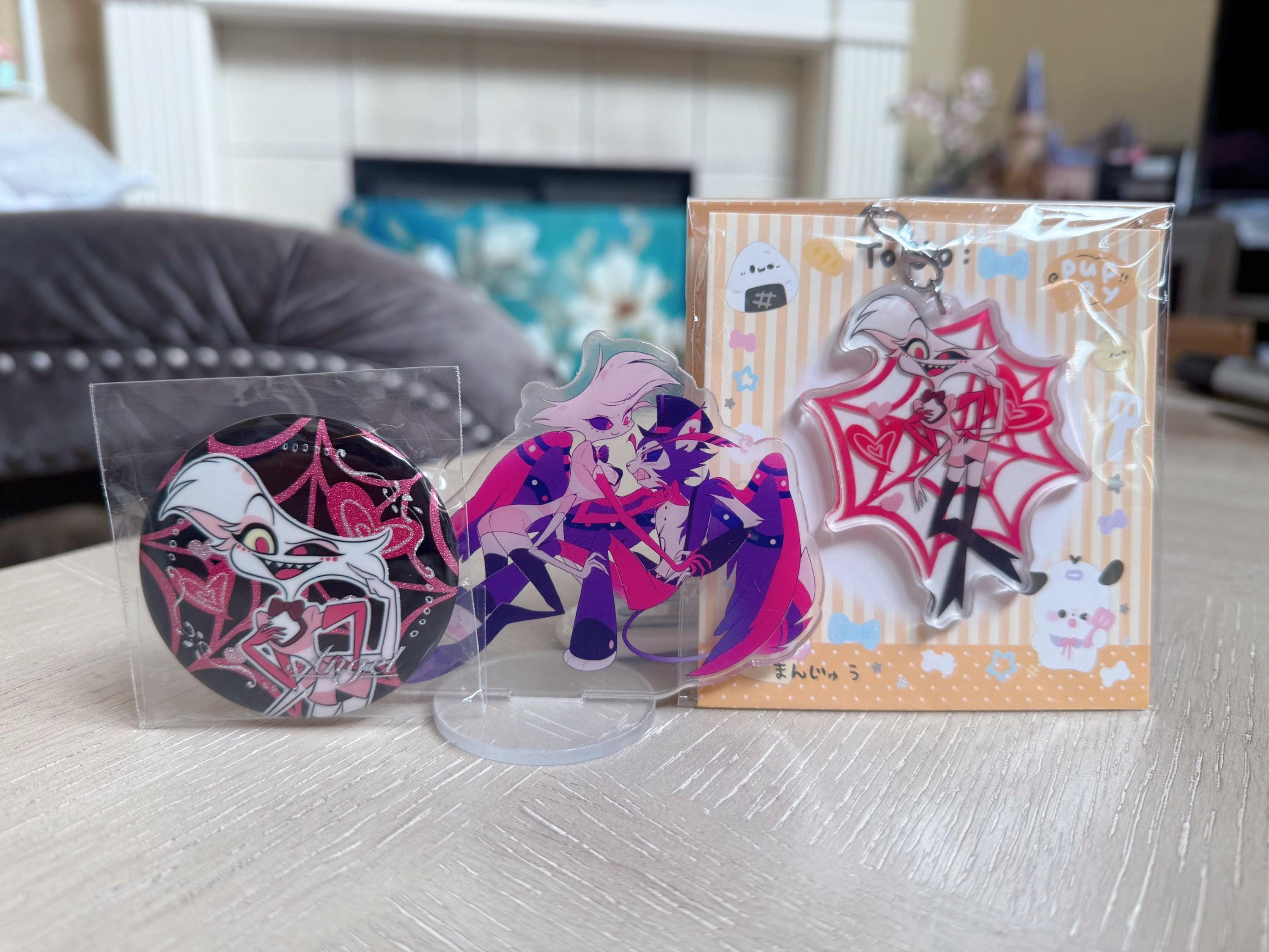 Hazbin Hotel Angel Dust and Husk Acrylic Stand Set - Flirting - Etsy