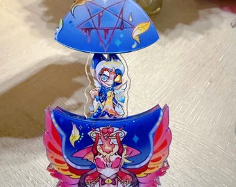 Hazbin Hotel Lucifer Morningstar et Adam porte-clés/ornement rétractable