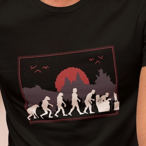 Gamer Evolution Tee | Funny Retro Gaming Shirt | Nerd Humor | Vintage Gaming Top | Gift Idea
