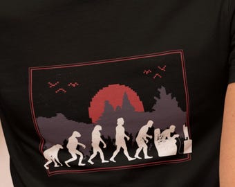 Gamer Evolution Tee | Funny Retro Gaming Shirt | Nerd Humor | Vintage Gaming Top | Gift Idea