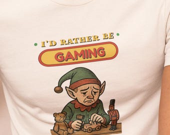 Retro Christmas Gaming Shirt| I’d Rather be Gaming Tee | Vintage Nerdy Shirt
