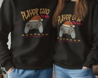 Matching Christmas Gamer Shirts | Couples Holiday Tees | Funny Gamer Gift