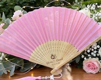 Custom Wedding Fabric Hand Fans, Bridesmaids Gifts, Bulk Engraved Party Favor Summer Fans, Bridal Shower Fans, Bachelorette Party Summer Fan