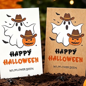 Halloween-spöklikt skelettfrönpaket, Bus eller godis-festgåva, Pumpa-spökdesign festdekor, Gotisk höstfestgåva, Barnfestpresent