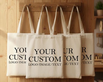 Wholesale Tote Bags With Custom Logo, Business Event Swag Tote Bags, Thank You Favor Gift Bags, Bulk Custom Promotional Bag, Your Photo/Text