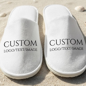 Custom Logo/Image/Text Spa Slippers, Closed Toe Bridesmaid Party Gift Hotel Slipper, Party Supply For Christmas/Wedding/Birthday Party Favor