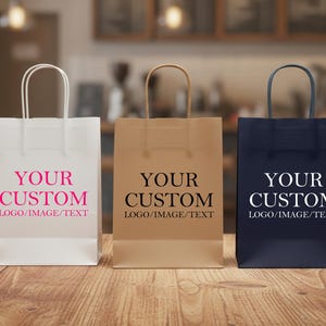 Twist Handle Recycled Kraft Paper Bag, Prime Thick Paper Bag, Shopping Gift Bag, Custom Logo/Image Packaging, Grocery Logo Bags With Handles