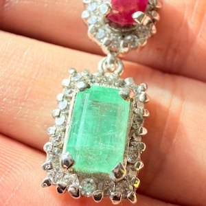 Natural Afghanistan Ruby and Panjshir Emerald necklace