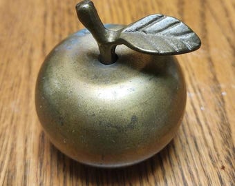 Vtg Brass Apple Bell