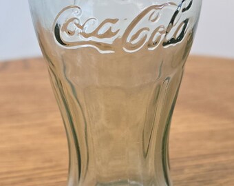 Vtg Coca-Cola Georgia Green Glass Tumbler Raised Script Contour Glass Glenshaw Glass Co. Retro Soda