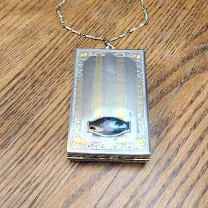 Rare 1920s Art Deco Dance Compact Purse - Hidden Cigarette Case & Calling Card Compartment - Rose Nécessaire
