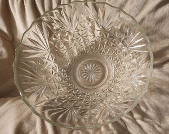 Vintage 1950's Anchor Hocking Punch Bowl Arlington Design Pattern