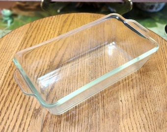 Vintage Pyrex 212 Clear Glass Loaf Pan - 1 Quart Bread Pan with Handles - Made in USA