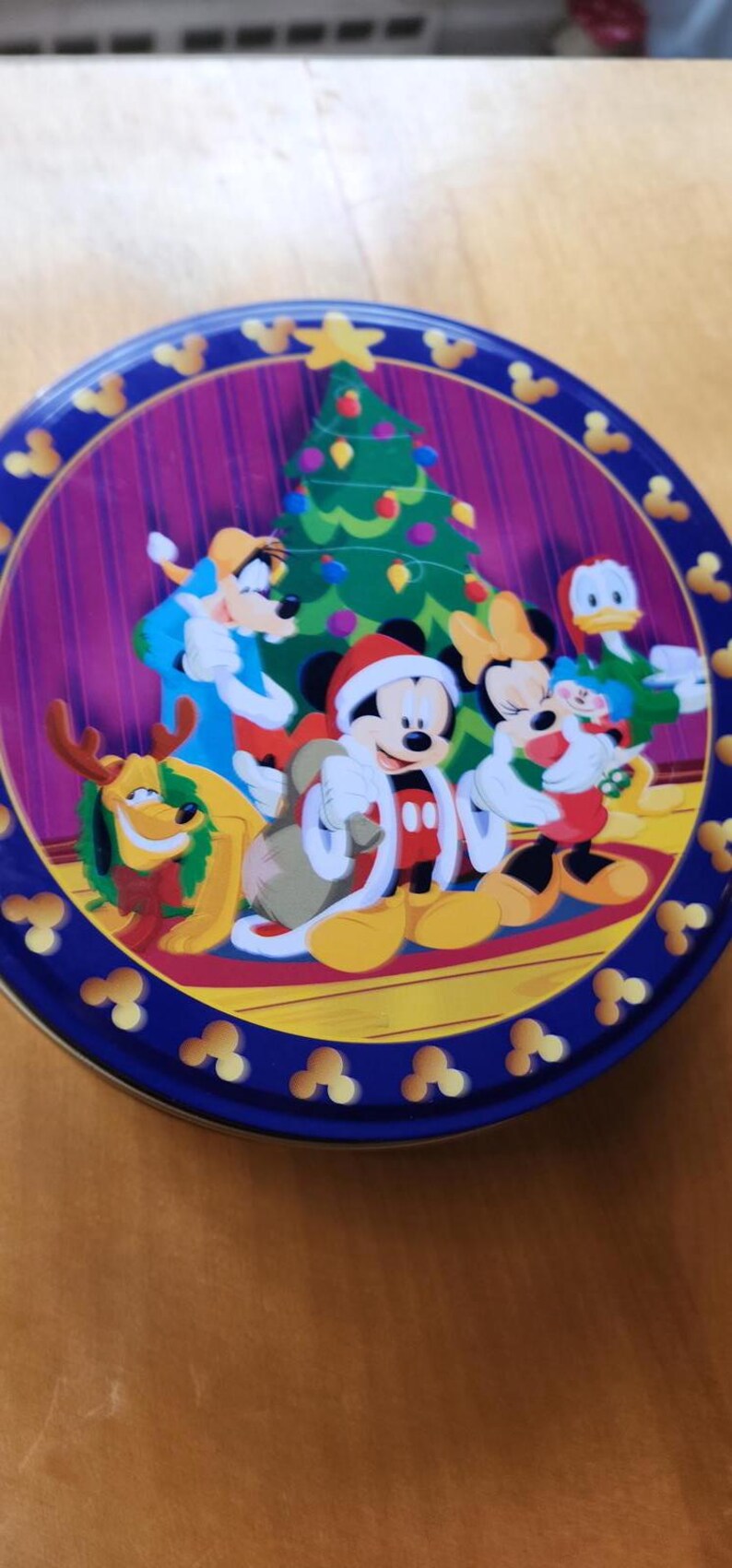 Vintage Disney Mickey and Minnie Mouse Figurine on Decorative Tin zdjęcie 4