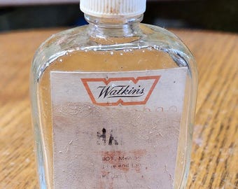 Vtg Watkins Glass Medicine Bottle Mid Century Apothecary Display Jar Collectible Winona Minn Bottle