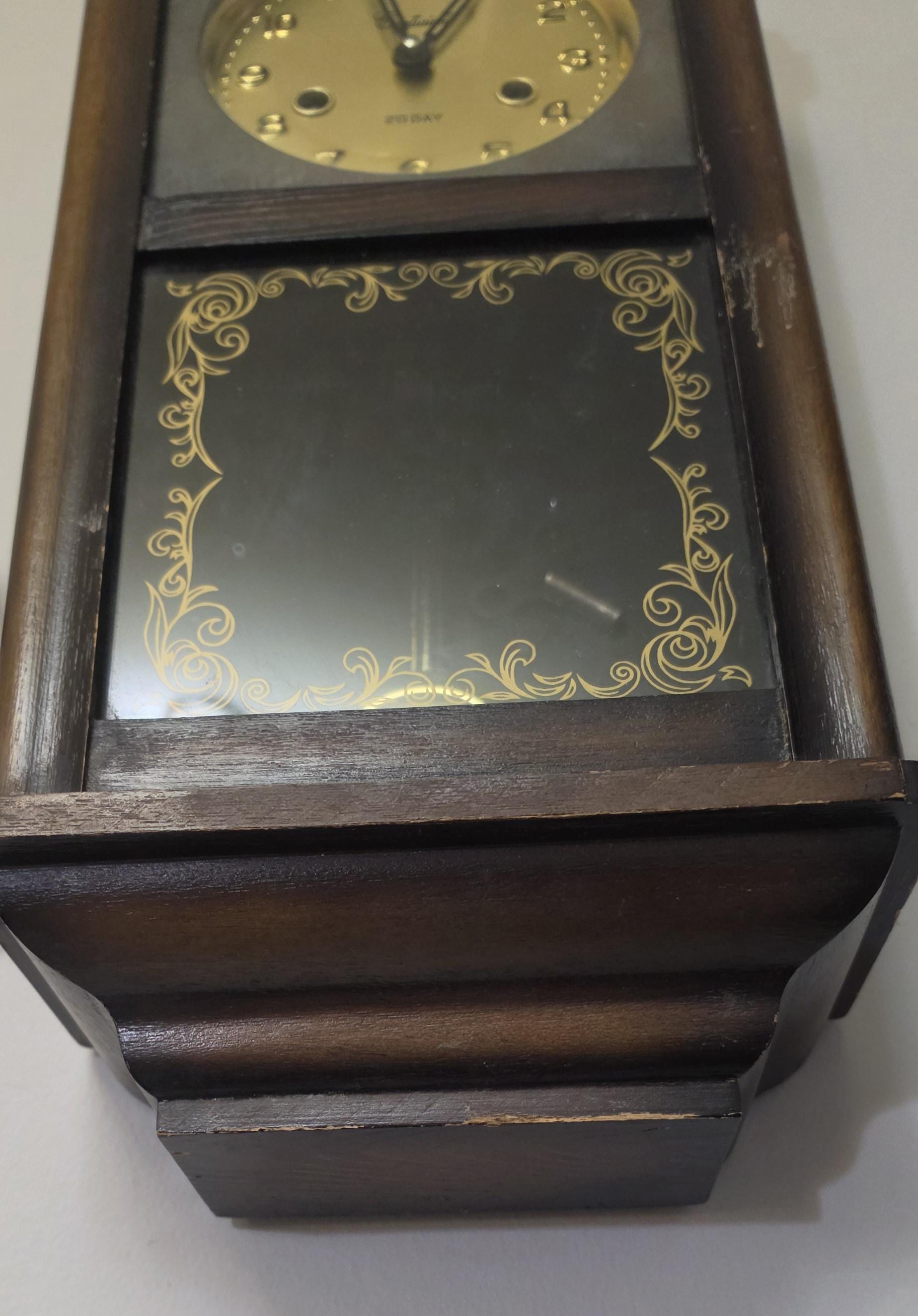 Vtg Centurion 20 Day Wall Clock Wood Regulator Clock With Pendulum ...