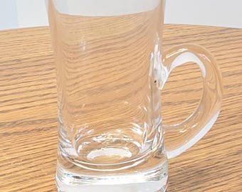Vintage Clear Glass Irish Coffee Mug Heavy Weighted Bottom Hot Toddy Glass 1970s Flared Cafe Cup