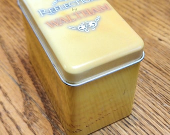 Vintage Reflections by Waltham Yellow Tin Box