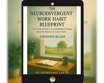 Neurodivergent Work Habit Blueprint • Fillable PDF Workbook for Accommodations, Energy & Executive Function (Career Clarity Guide)