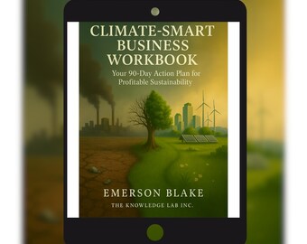 Climate-Smart Business Playbook – Fillable PDF for Sustainability ROI, Cost Savings, Carbon Footprint & 90-Day Plan | Digital Planner