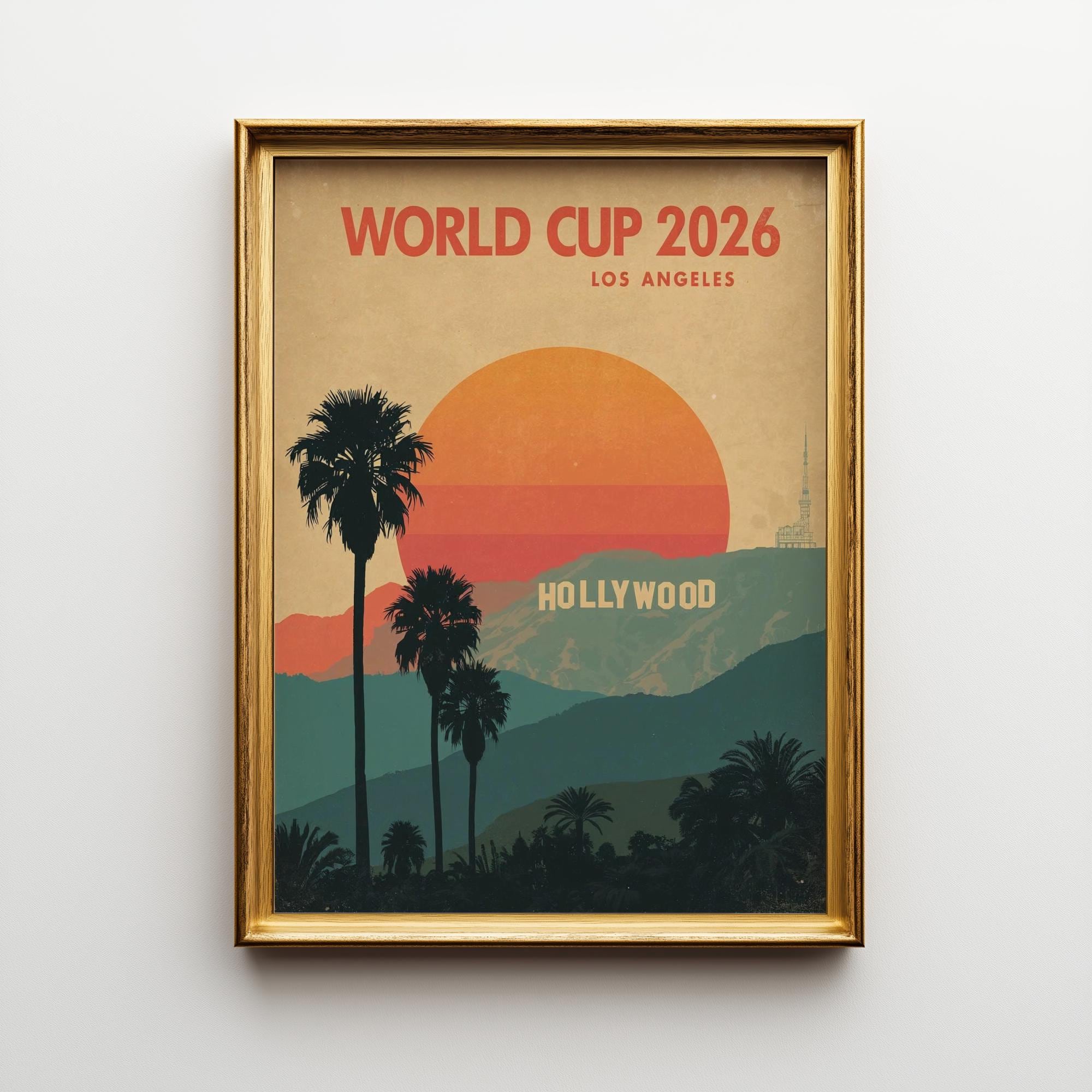 2026年ワールドカップ ロサンゼルス ポスター：ヴィンテージ