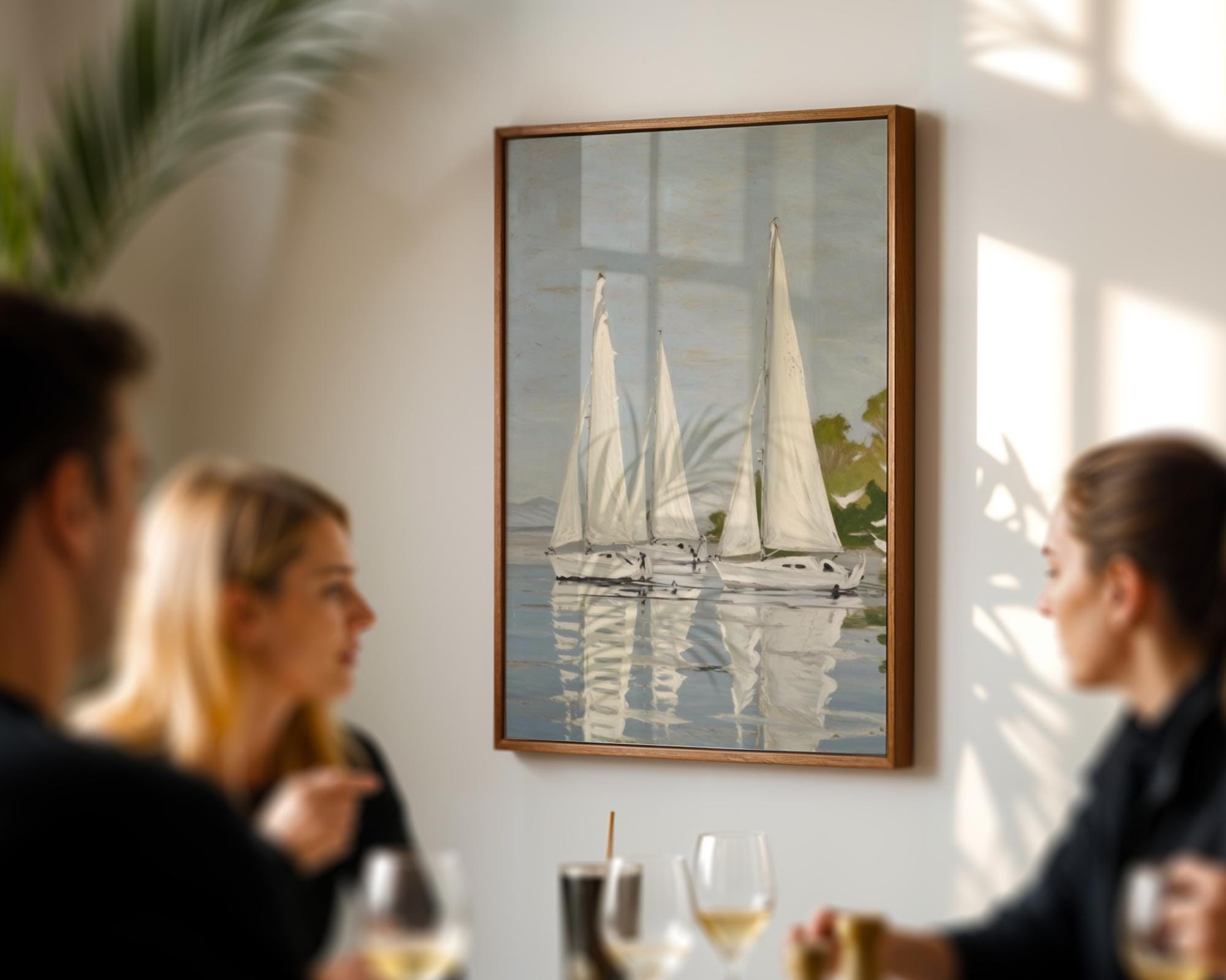 Sailboat Wall Art Print: Coastal Nautical Landscape, Serene Ocean ...