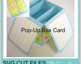 Pop-Up Box Card SVG Cutting Template Only